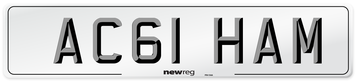 AC61 HAM Number Plate from New Reg